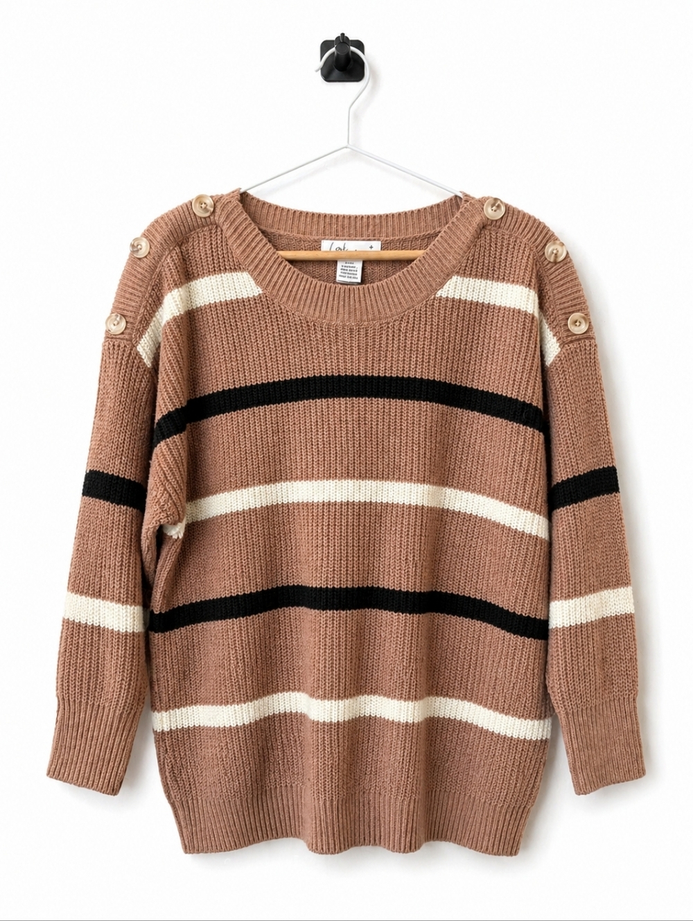 Elegant Striped Tan Sweater